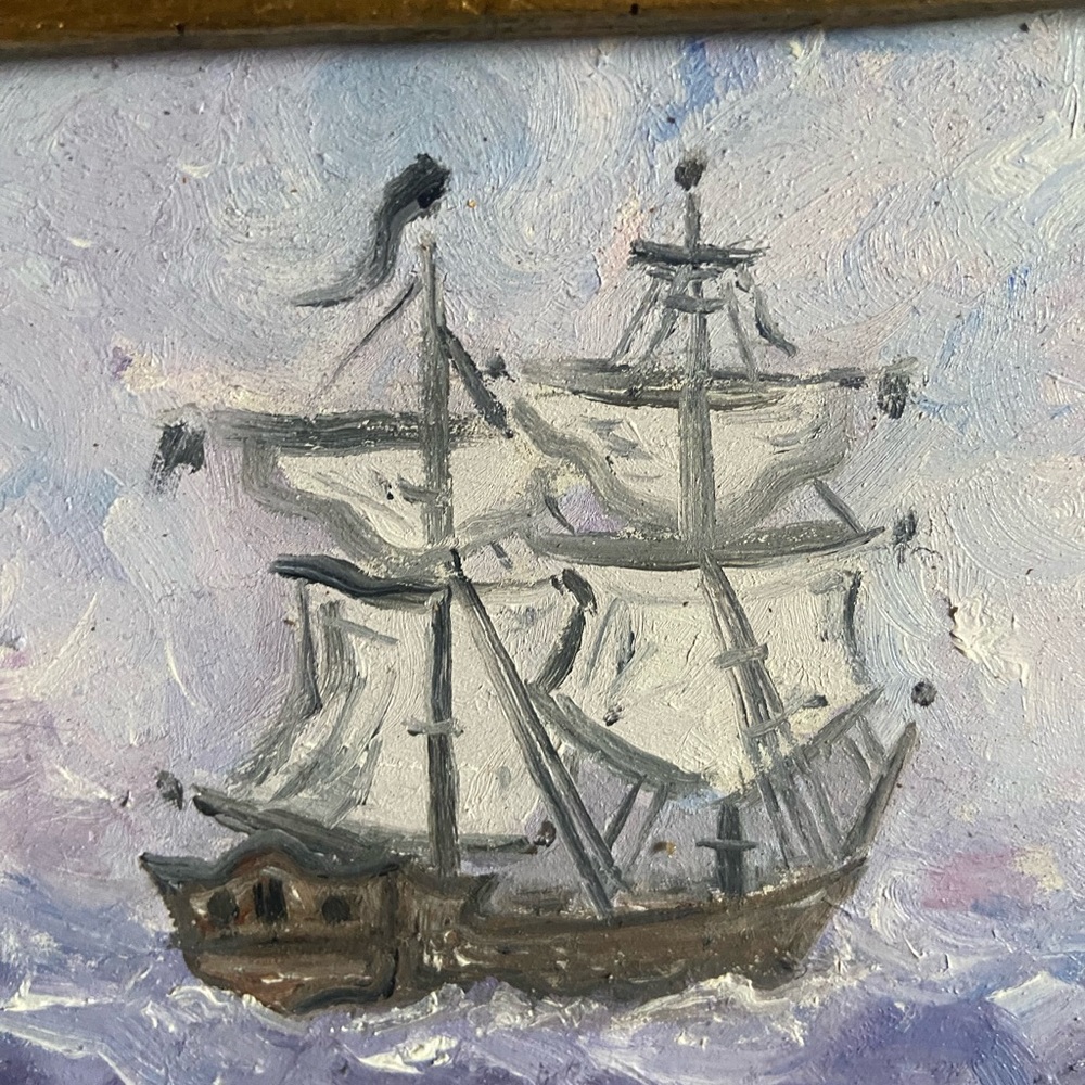 Sailing Ship Canvas Art original oil painting framed